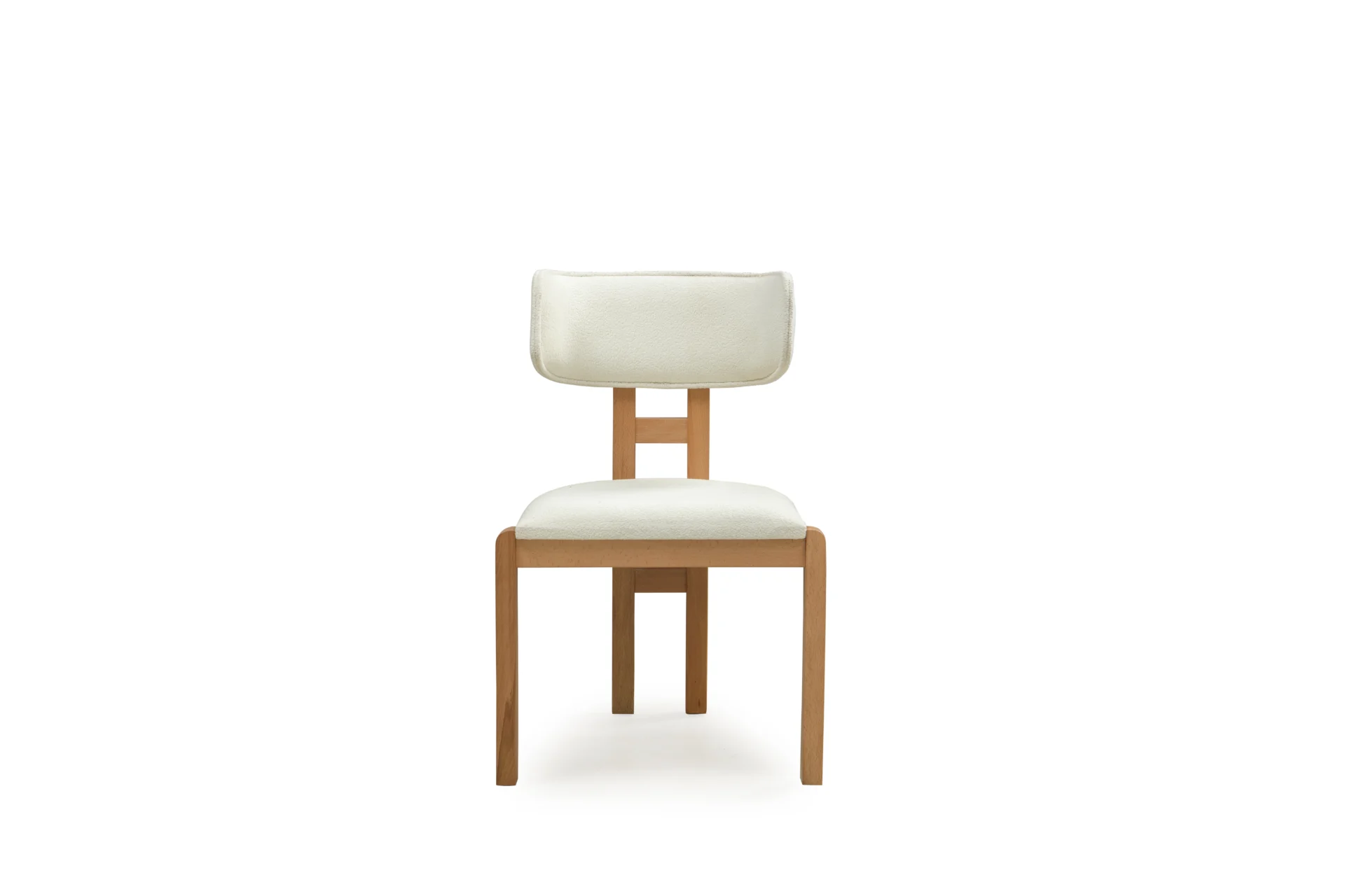 Neris Dining Chair – Beige Coco Fabric – Wooden Legs