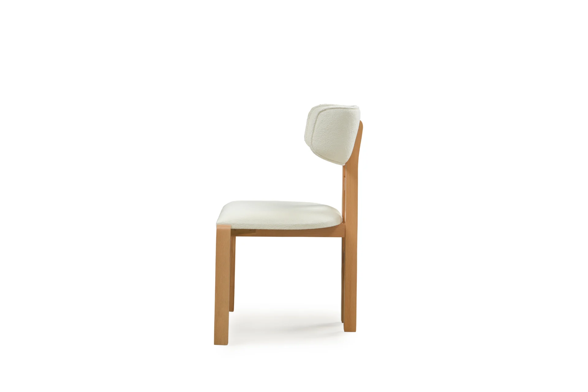 Neris Dining Chair – Beige Coco Fabric – Wooden Legs