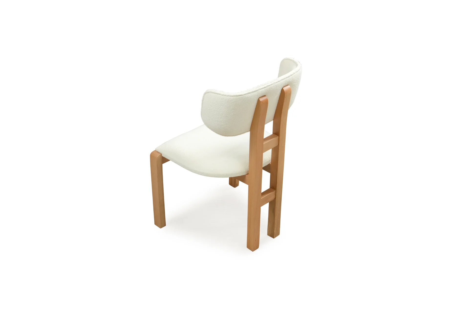 Neris Dining Chair – Beige Coco Fabric – Wooden Legs