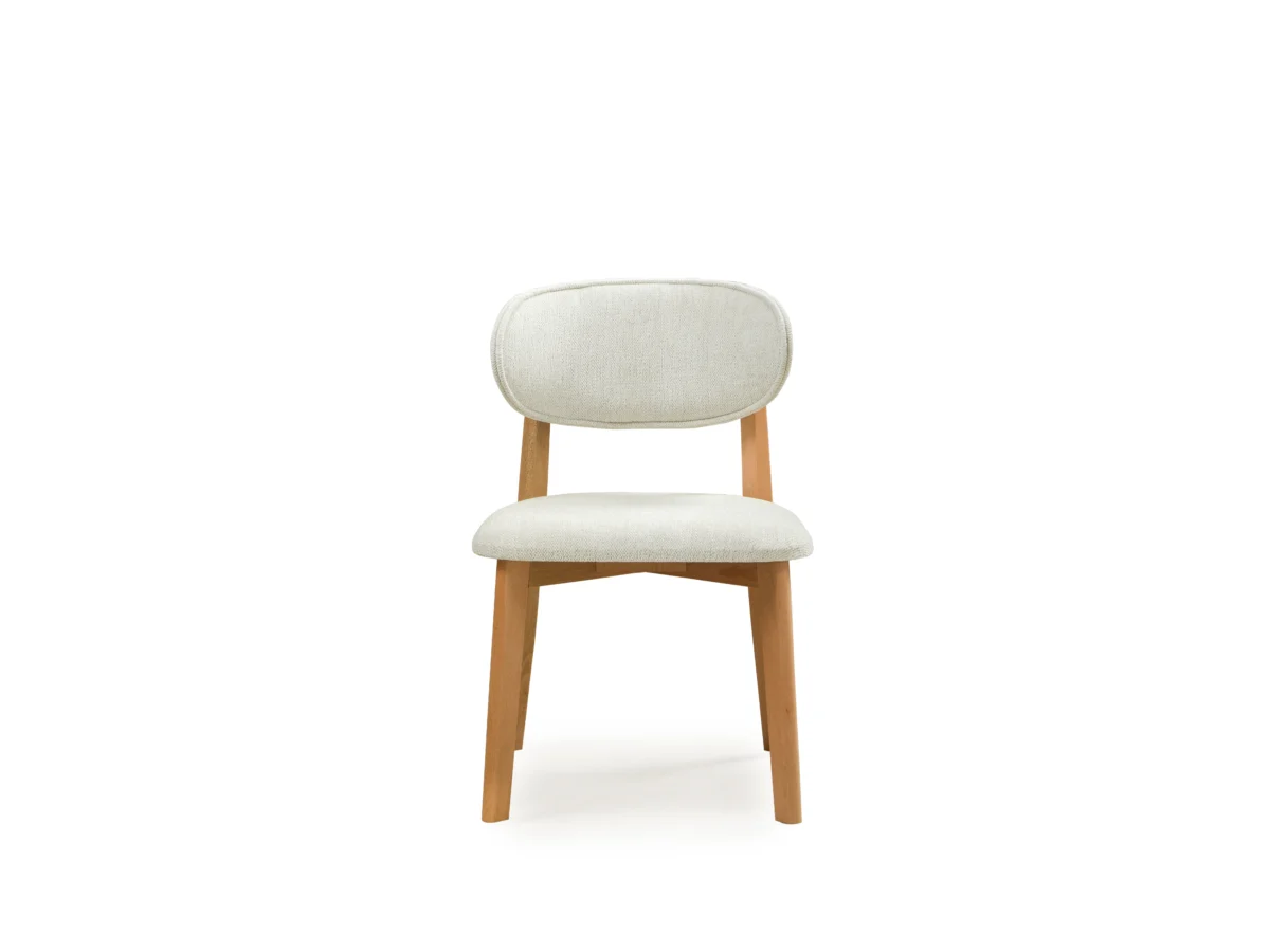 Inci Dining Chair – Beige Matis Fabric – Wooden Legs – PeryHome