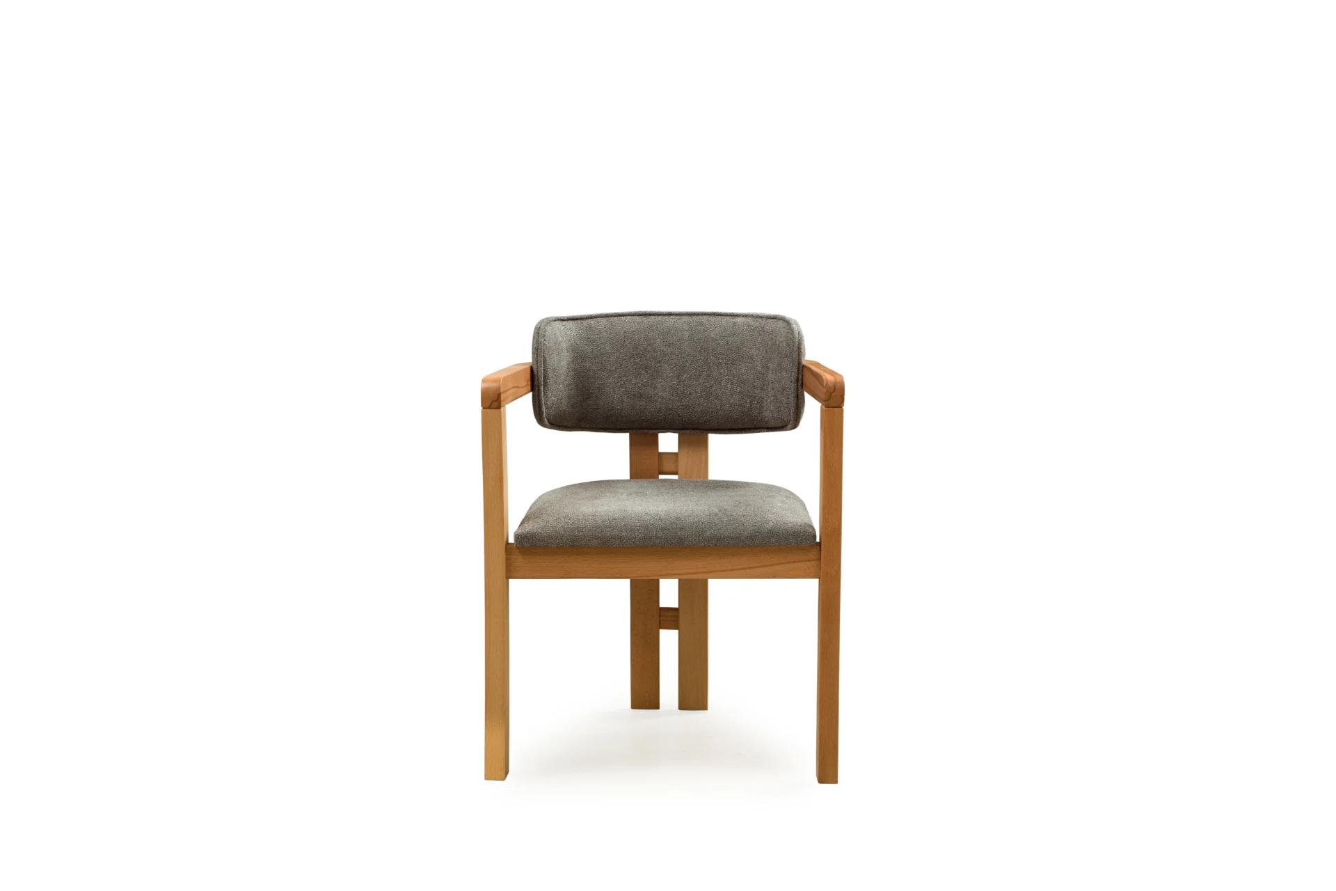 Milano Dining Chair – Grey Boucle Fabric – Wooden Legs