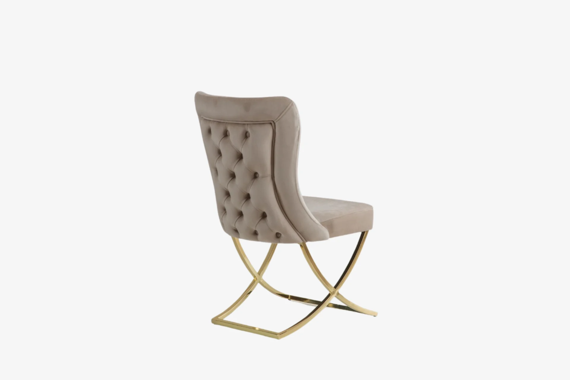 Chair - Velvet - Metal Legs | Royal Beige Armchairs for Dining