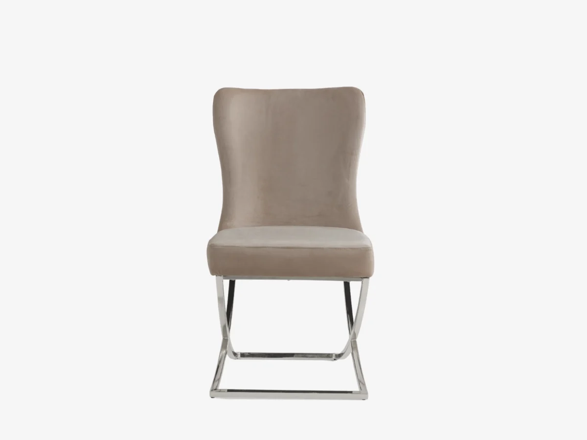 Chair - Velvet - Metal Legs | Royal Beige Armchairs for Dining