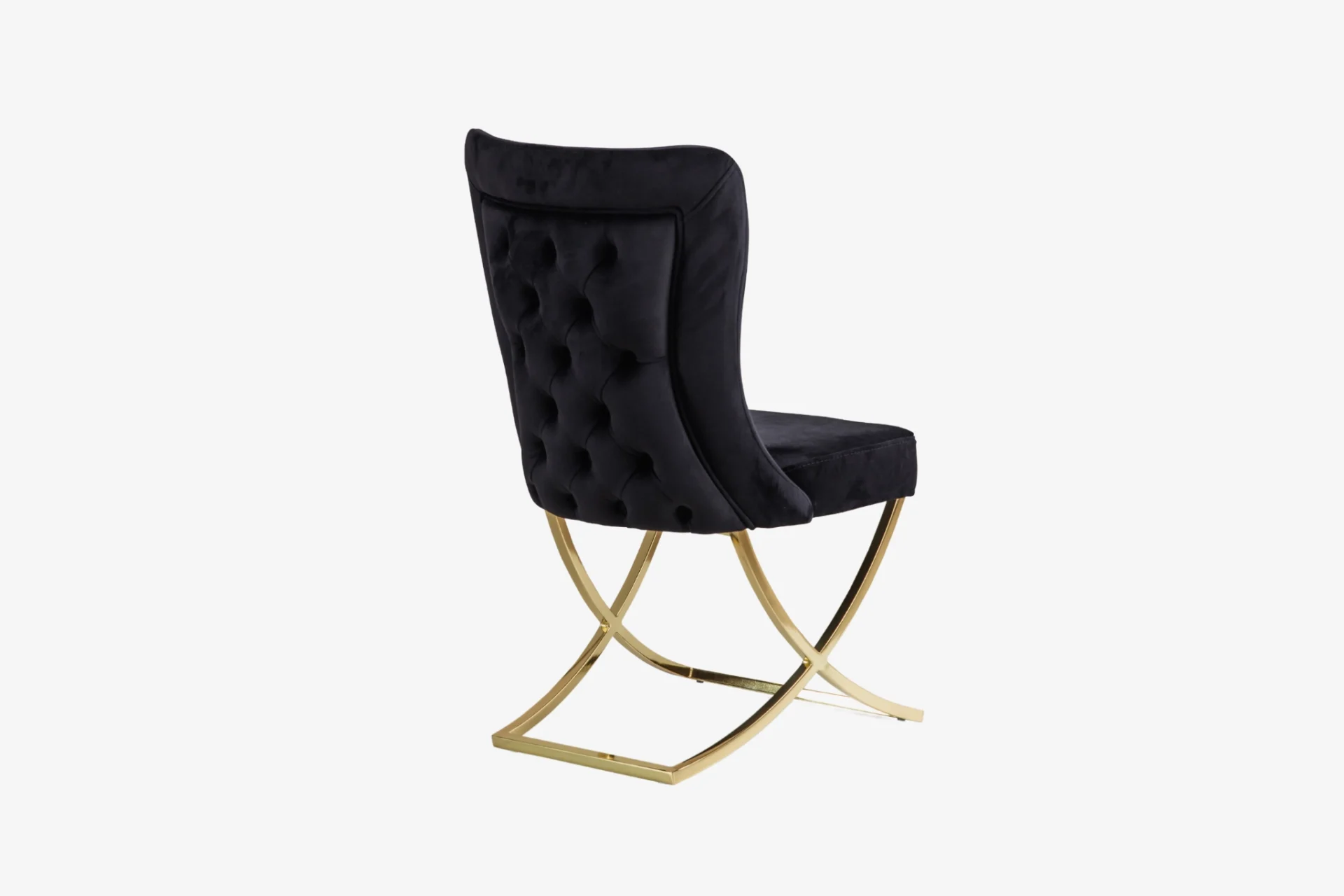 Chair - Velvet - Metal Legs | Royal Black Armchairs for Dining