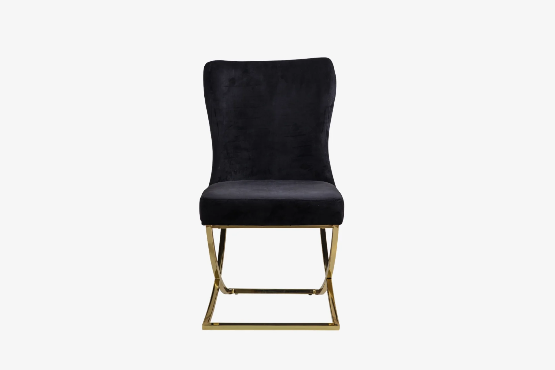 Chair - Velvet - Metal Legs | Royal Black Armchairs for Dining