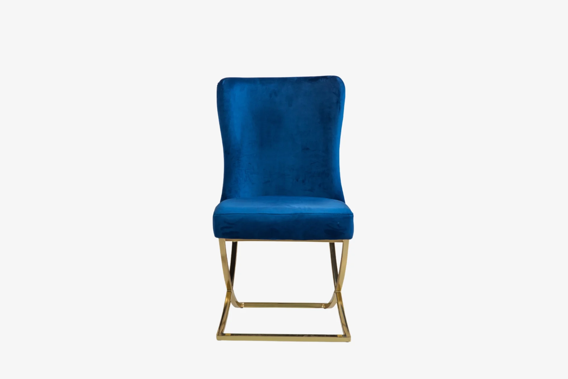 Chair - Velvet - Metal Legs | Royal Blue Armchairs for Dining