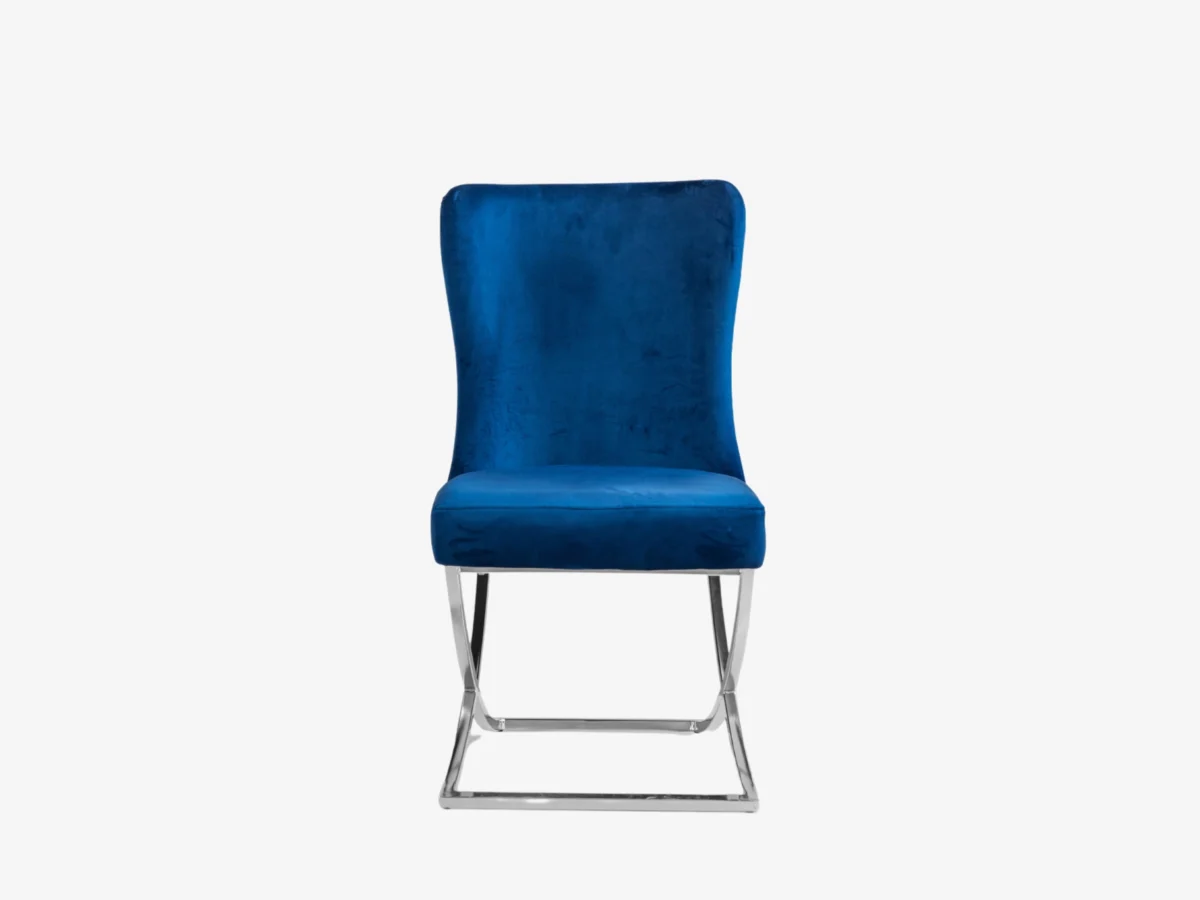 Chair - Velvet - Metal Legs | Royal Blue Armchairs for Dining