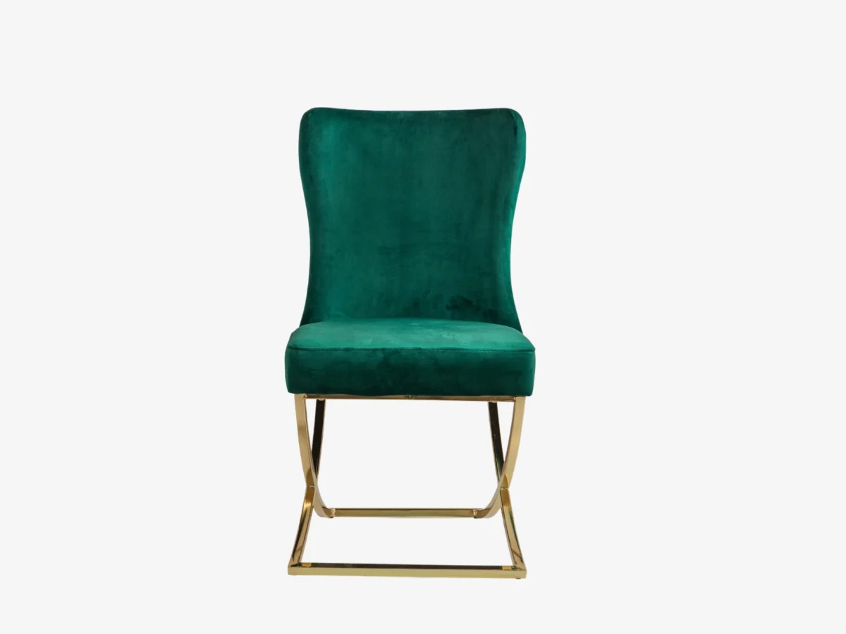 Chair - Velvet - Metal Legs | Royal Green Armchairs for Dining