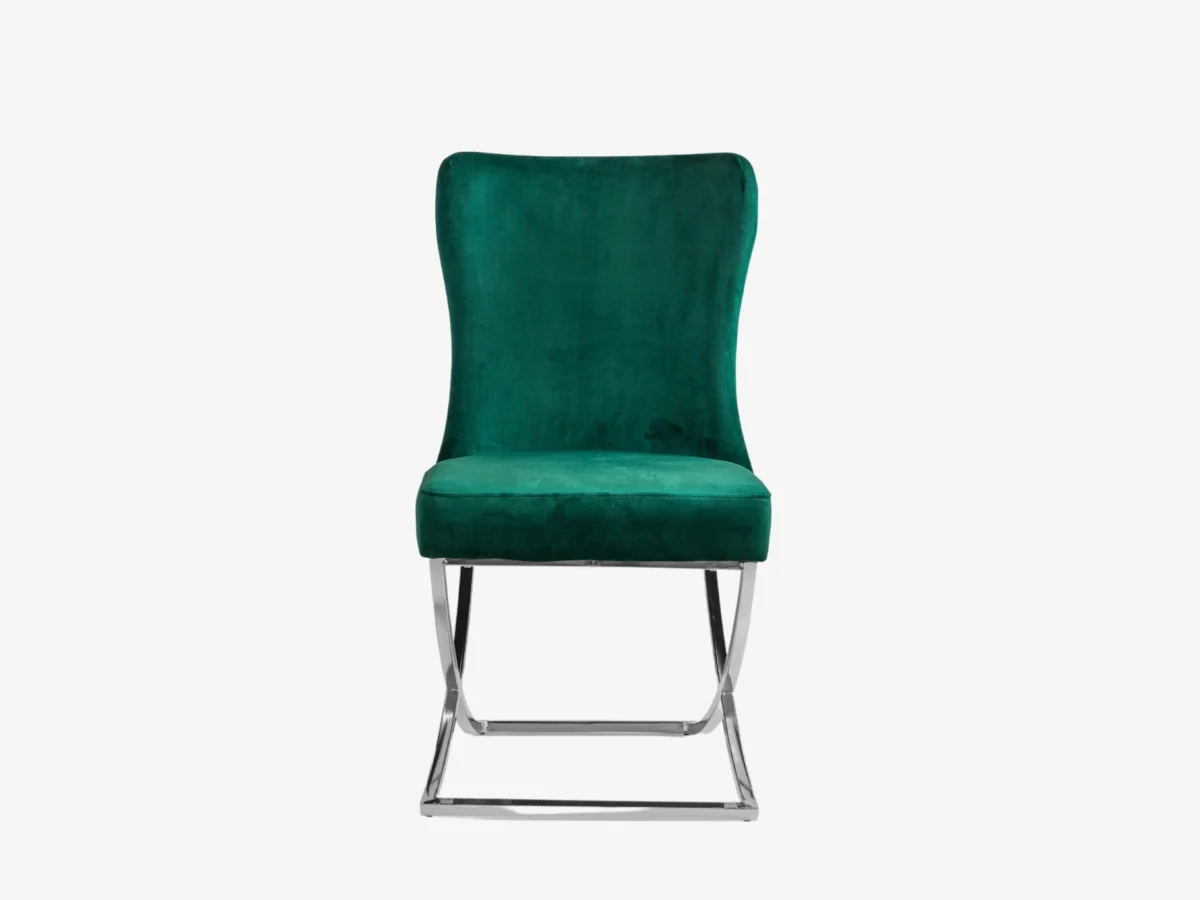 Chair - Velvet - Metal Legs | Royal Green Armchairs for Dining